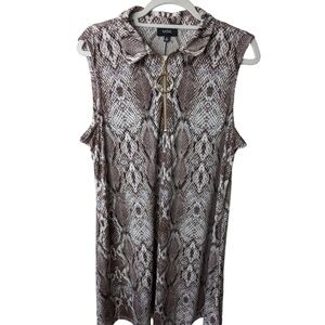 MSK Brown and White Snake Print Sleeveless Top